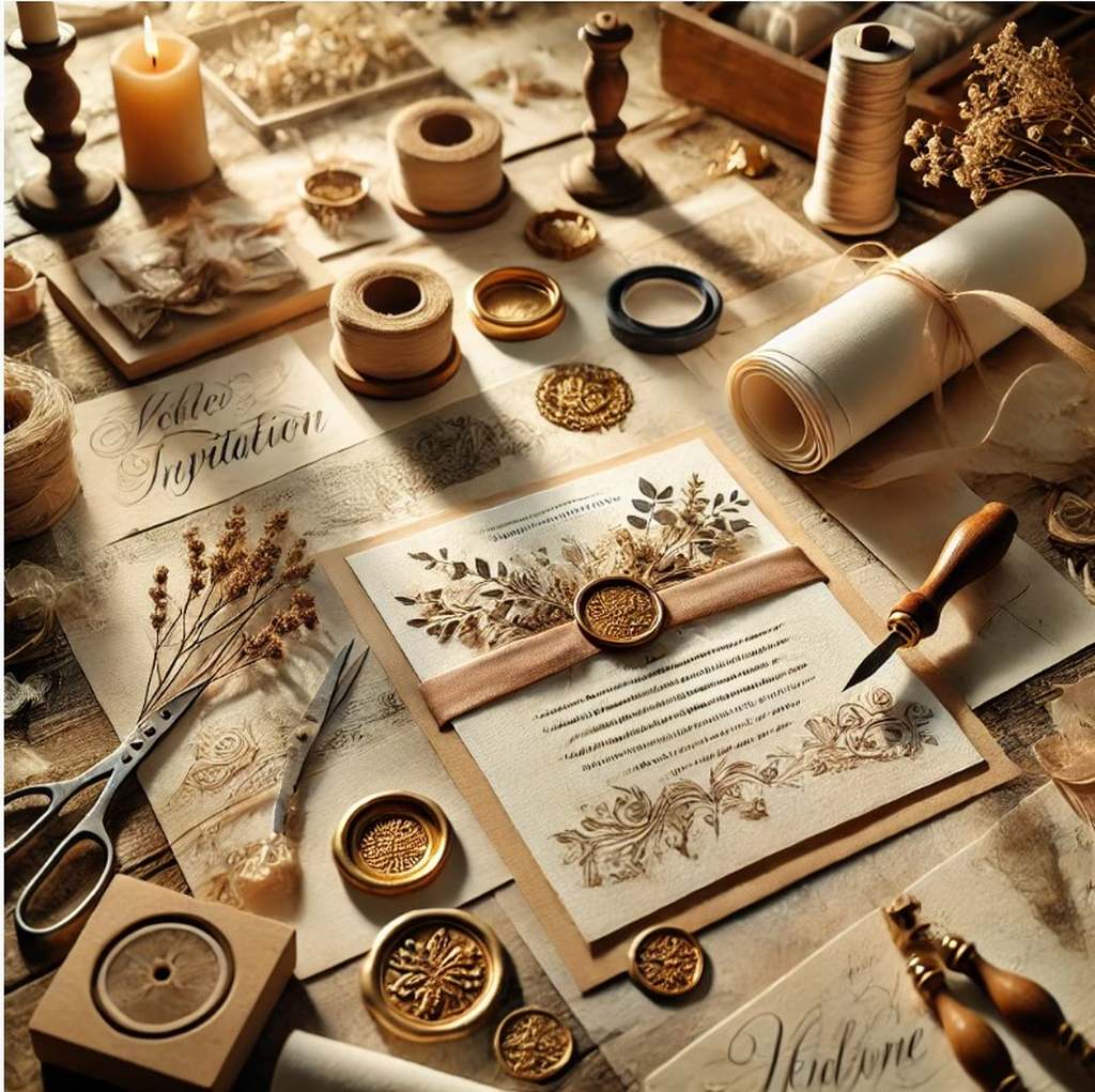 Handgefertigte Hochzeitseinladungen