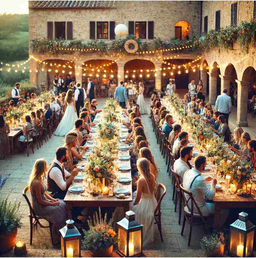 Hochzeitsfeier in einer historischen Villa