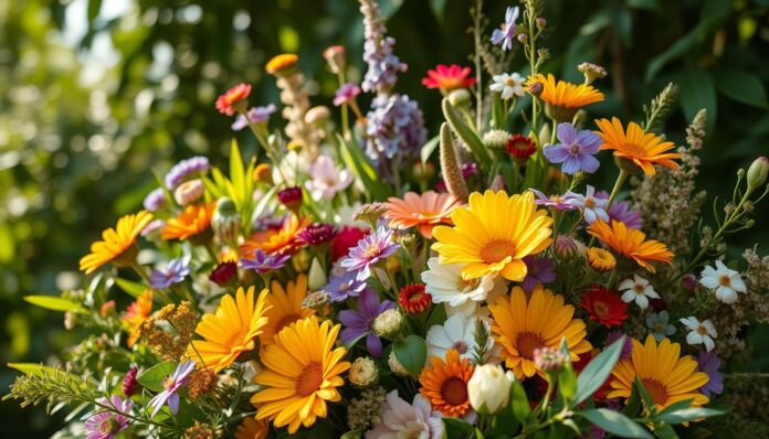 ökologische Hochzeitsblumen