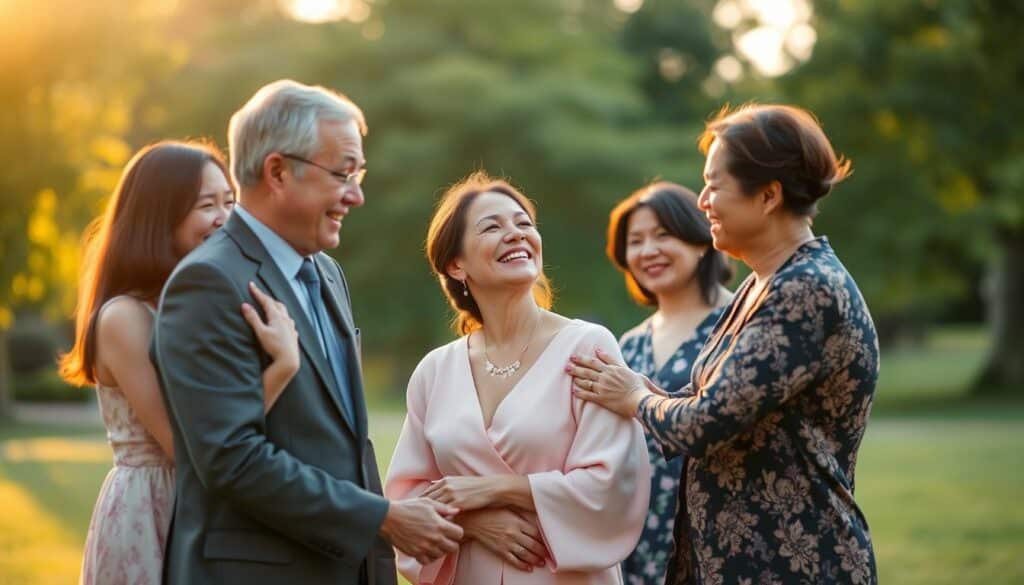 Überraschungsverlobung mit Familie