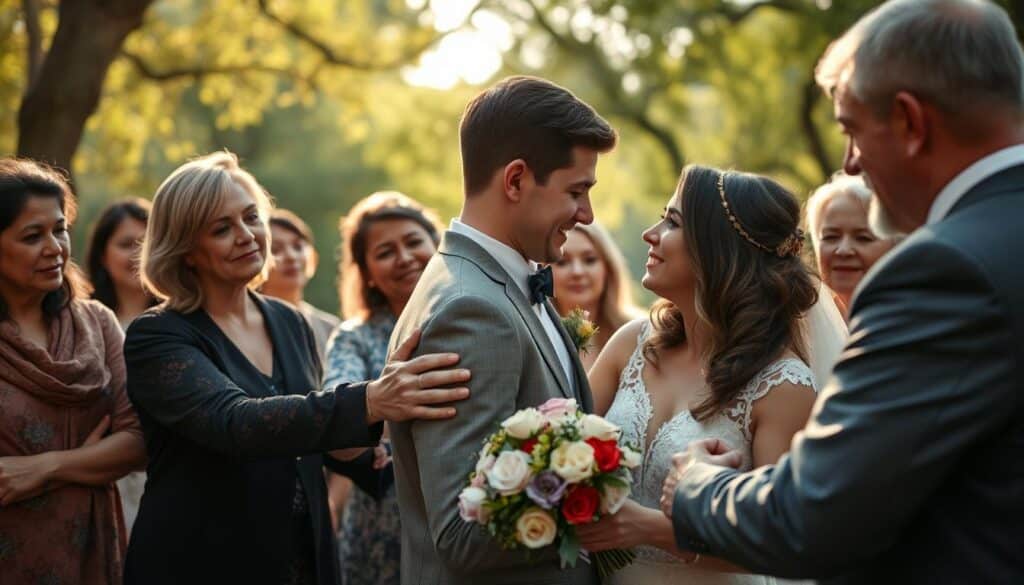 Unterstützung für Brautpaar