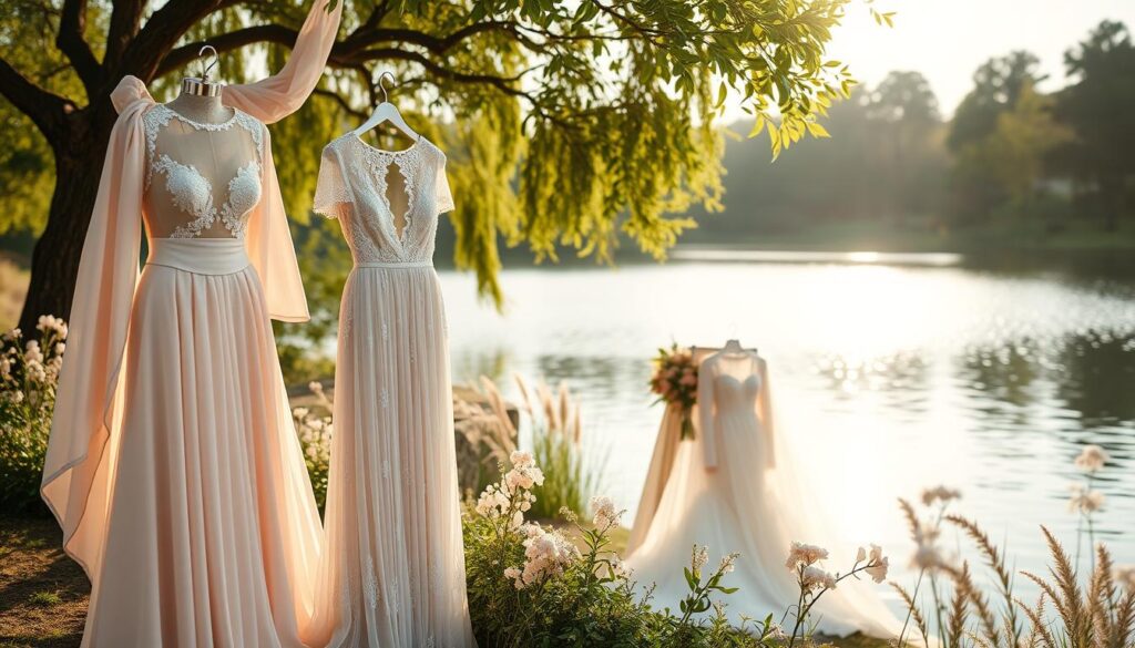 Hochzeitsoutfits am See