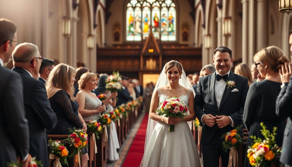 Hochzeitszeremonie Einzug