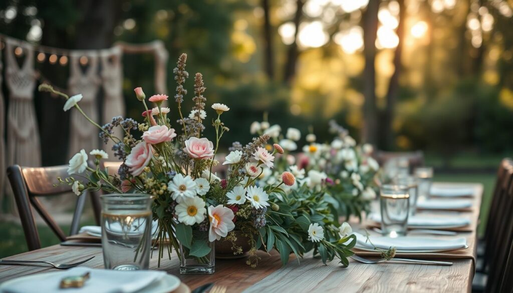 Boho Hochzeitsblumen Dekoration