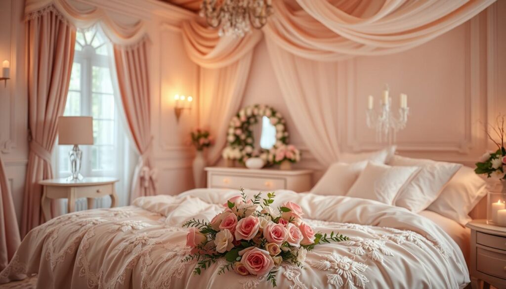 Romantisches Hochzeitsschlafzimmer Farbschema