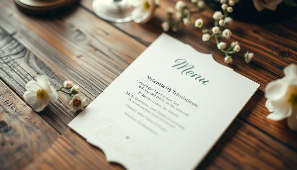 Hochzeitsmenükarten Design