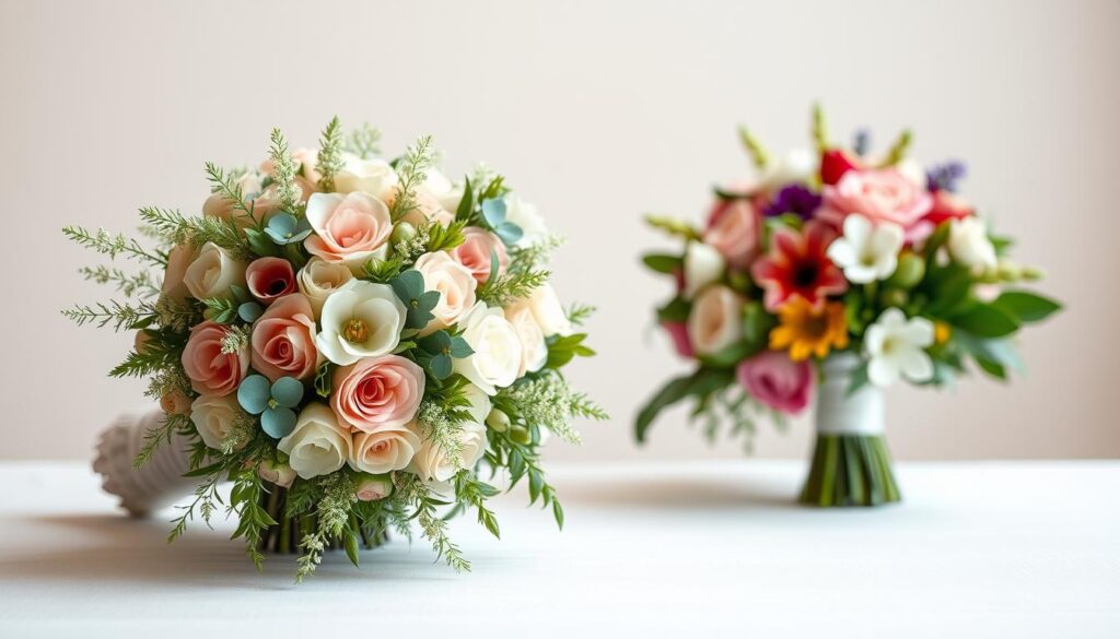 Brautstrauß Vergleich Custom und Standard