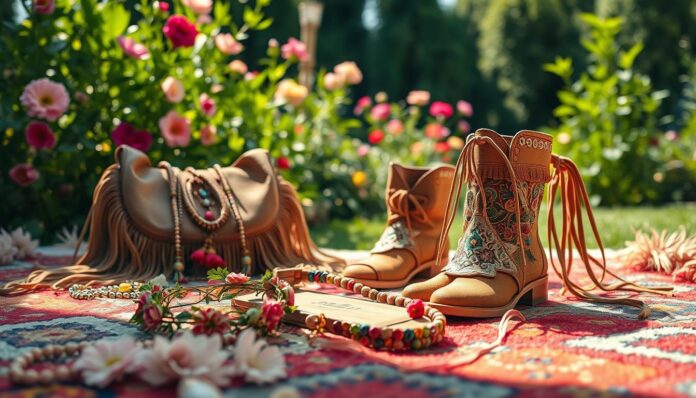 Accessoires und Schuhe für Blumenkinder