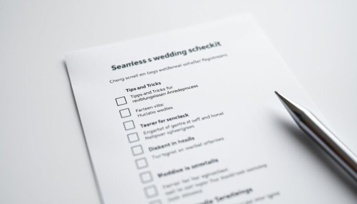 Checkliste für die Eheschließung Checkliste für die Eheschließung