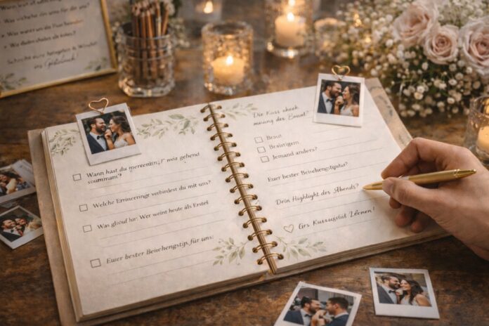 Gästebuch Hochzeit mit Fragen