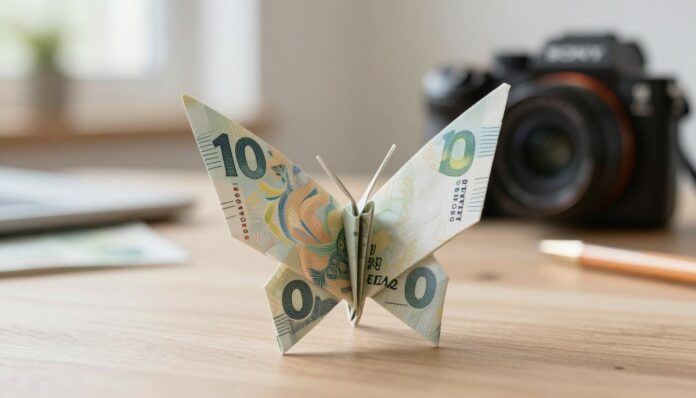 Geld falten Schmetterling 1 Schein
