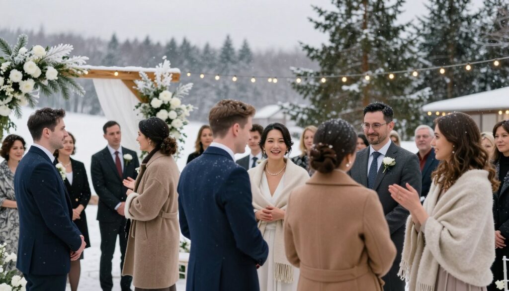 Hochzeit im Winter Outfit Gäste