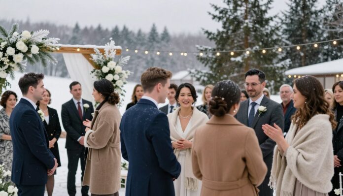 Hochzeit im Winter Outfit Gäste